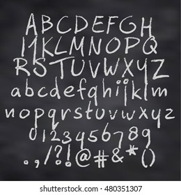 Vector illustration of alphabet in chalk