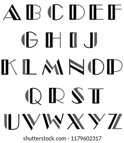 vector illustration of a alphabet font capital letters