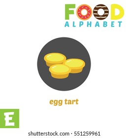 Vector Illustration of alphabet food with E Letter.