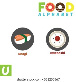 Vector Illustration of alphabet food with P Letter.