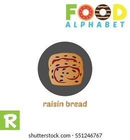 Vector Illustration of alphabet food. R Letter For "Roti Prata"
