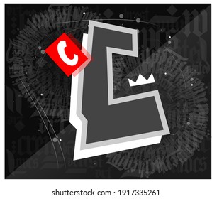 The vector illustration alphabet graffiti letters