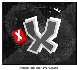 The vector illustration alphabet graffiti letters
