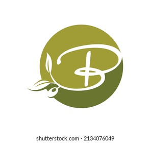 A vector illustration of Alphabet Grape Vine Monogram Initial Logo Letter B