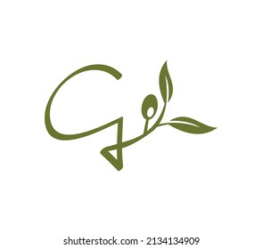 A vector illustration of Alphabet Grape Vine Monogram Initial Logo Letter G