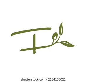 A vector illustration of Alphabet Grape Vine Monogram Initial Logo Letter F