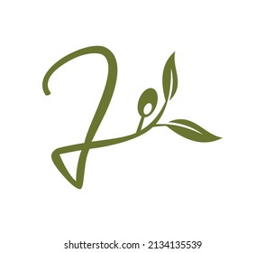 A vector illustration of Alphabet Grape Vine Monogram Initial Logo Letter J