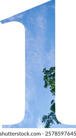 Vector illustration of alphabet image with landscape and sky design