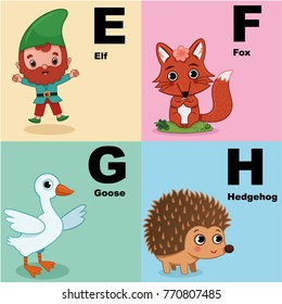 Vector illustration of alphabet kit which include e,f,g,h