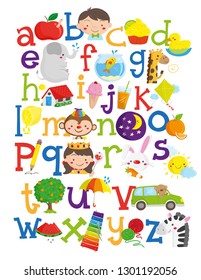Vector illustration of alphabet letters