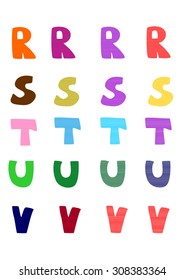 Vector illustration of alphabet letters 