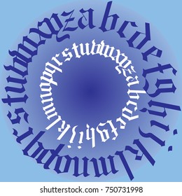 vector illustration of alphabet letters in circle shape design for text and verbal content concepts