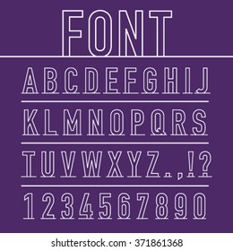 vector illustration of alphabet letters and numbers