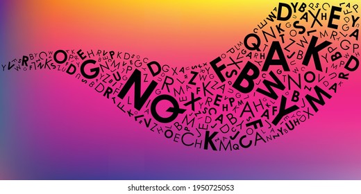 vector illustration of alphabet letters for text input and communication strategy