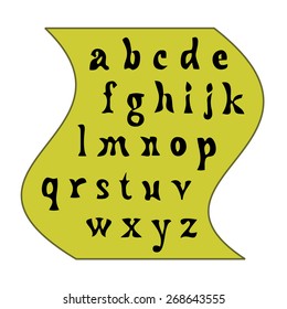 Vector illustration of the alphabet lowercase letters