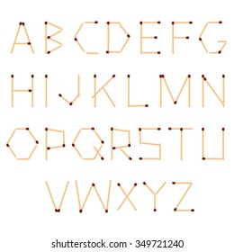 Vector illustration of a alphabet match on a white background.