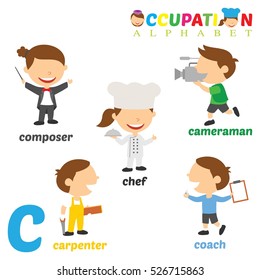 Vector Illustration of alphabet occupation with C Letter