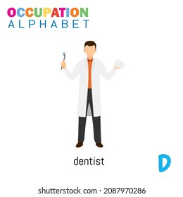 Vector Illustration Alphabet Occupation D Letter Stock Vector (Royalty ...