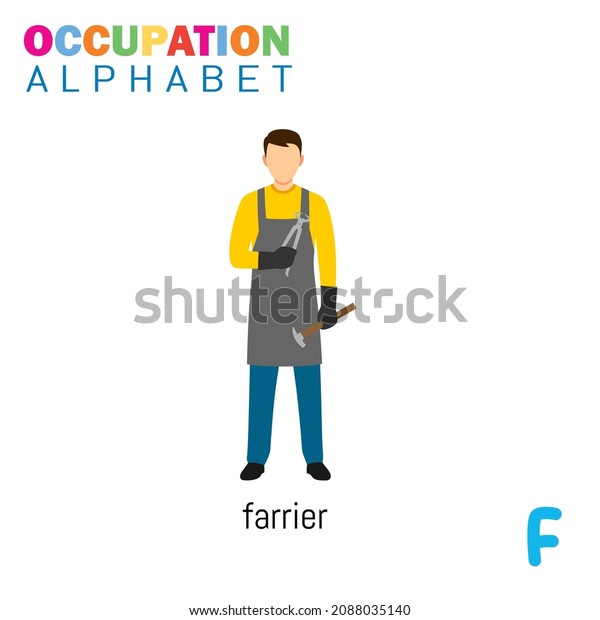 Vector Illustration of alphabet\
occupation with F letter. Suitable for Education\
purposes.
