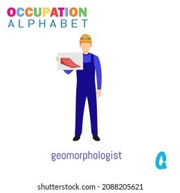 Vector Illustration of alphabet occupation with G letter. Suitable for Education purposes.