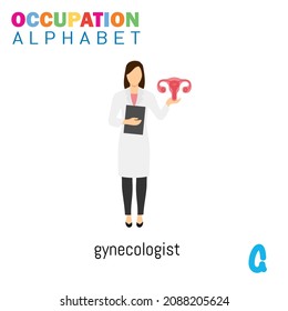 Vector Illustration of alphabet occupation with G letter. Suitable for Education purposes.