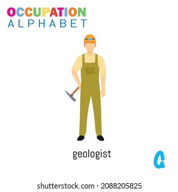 Vector Illustration of alphabet occupation with G letter. Suitable for Education purposes.