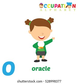 Vector Illustration of alphabet occupation. Letter O for Oracle