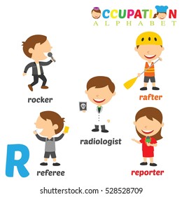 Vector Illustration Alphabet Occupation R Letter Stock Vector (Royalty ...