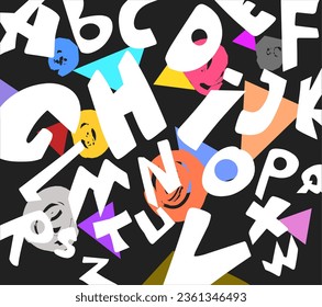 vector illustration of alphabet seamless pattern