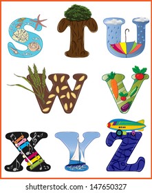 Vector illustration of alphabet. Set No.3/ EPS10