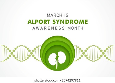 Vector illustration for Alport Awareness Month which is held in the month of March every year, it spreads awareness of a rare genetic disease called Alport syndrome