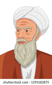 A vector illustration of Al-Razi Muslim Philosopher