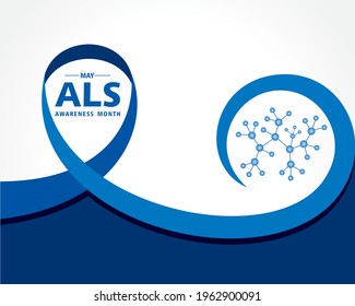 Vector Illustration of ALS(Amyotrophic lateral sclerosis) Awareness Month. Annual campaign is held in May in United States
