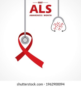 Vector Illustration of ALS(Amyotrophic lateral sclerosis) Awareness Month. Annual campaign is held in May in United States
