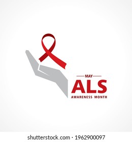 Vector Illustration of ALS(Amyotrophic lateral sclerosis) Awareness Month. Annual campaign is held in May in United States
