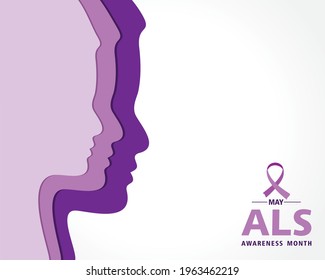 Vector Illustration of ALS(Amyotrophic lateral sclerosis) Awareness Month. Annual campaign is held in May in United States
