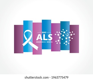 Vector Illustration of ALS(Amyotrophic lateral sclerosis) Awareness Month. Annual campaign is held in May in United States
