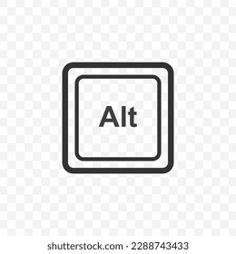 Vector illustration of Alt icon in dark color and transparent background(PNG). Keyboard shortcut button.