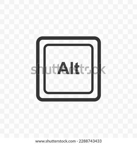 Vector illustration of Alt icon in dark color and transparent background(PNG). Keyboard shortcut button.