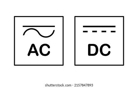 Vector illustration of an alternating and direct current symbol on a white background.