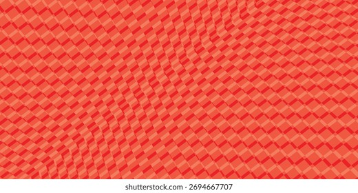 Ilustración vectorial de rejillas rojas y blancas alternas formando rejillas de tamaño Mediano. Moderno