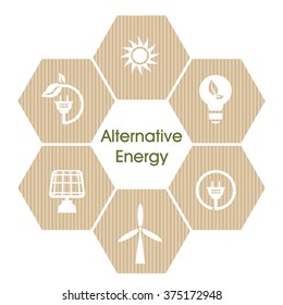 Vector illustration of alternative energy infographic elements. Alternative energy concept.