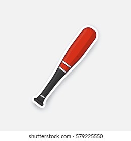 Vector illustration. Aluminum baseball bat. Cartoon sticker in comics style with contour. Decoration for greeting cards, posters, patches, prints for clothes, emblems