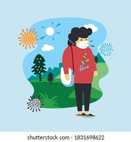 vector illustration always wearing a mask