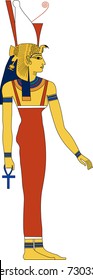 Vector illustration of Amaunet (Amonet), ancient Egyptian goddess