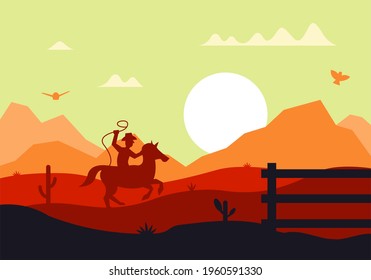 vector illustration of amazing cowboy