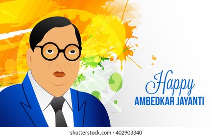 Vector Illustration of  Ambedkar Jayanti with Dr. B. R. Ambedkar.