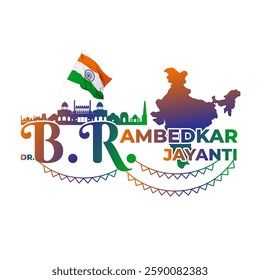 Vector illustration of Ambedkar Jayanti social media template