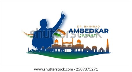 Vector illustration of Ambedkar Jayanti social media template