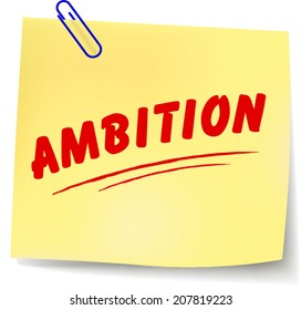 Vector illustration of ambition paper message on white background